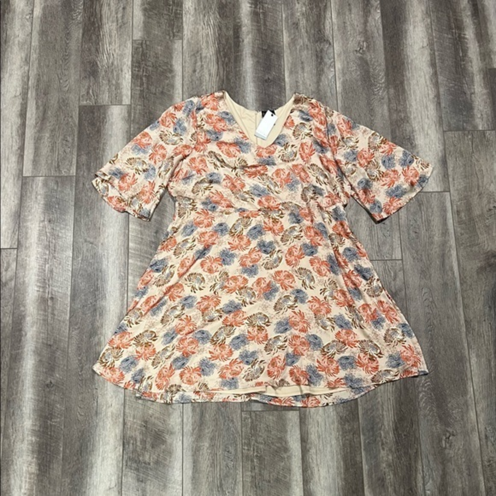 Bobeau Tan Print Dress